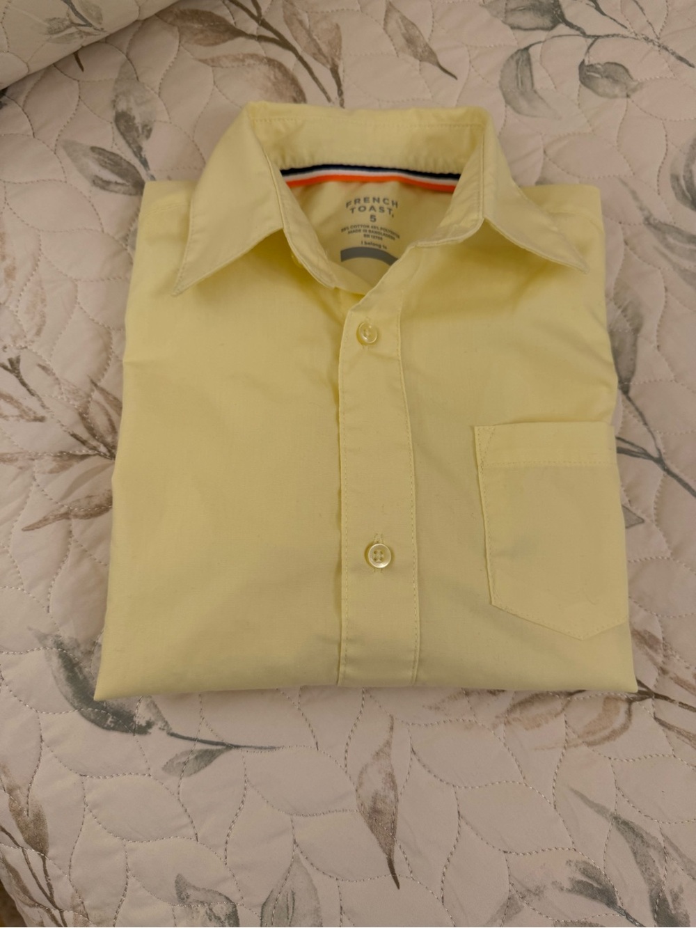 French Toast Pale Yellow Boys' Dress Shirt size 5